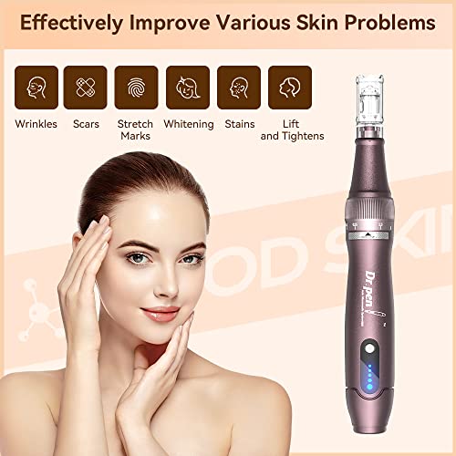 A10 Professional Wireless Microneedling Pen with 22 Replacement  Cartridges Adjustable Micro Needling De