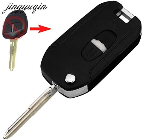 AjaxStore - Modified Flip Remote Car Key Shell for Mitsubishi New ASX GRANDIS Outlander LANCER-EX Right Blade 2 Button Fob Case