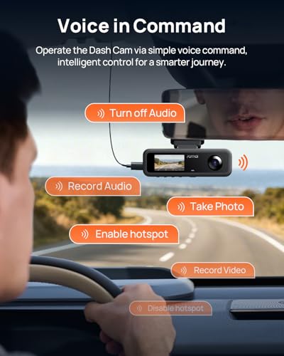 70mai 4K Dash Cam Front and Interior, 4K HDR Dash Camera with F1.55 Aperture, UHD Dashcam, Wi-Fi 6, 24H Parking Surveillance, GPS, Loop Recording, 64GB Card Included, for Cars/Taxi/Uber/Lyft