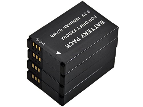 BTBAI 4x FXDC02 Camera Battery for Drift 72-011-00 FX-DC02 CFXDC02 HD Ghost Ghost-S HD720 Digital k1a