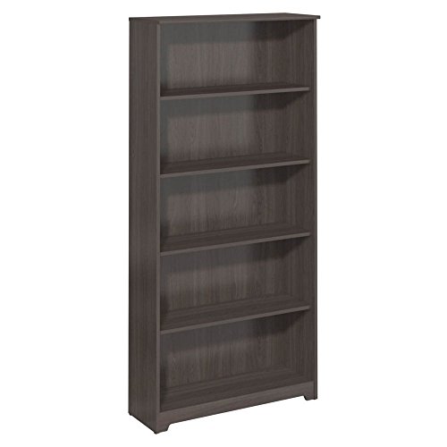 Bush Furniture Cabot Tall 5 Bookcase in Heather Gray Pricepulse