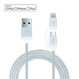 [Apple Certified] 3.3ft Lightning and Micro USB Cable, Wpow Quedesign 8-Pin Lightning & Micro to USB Date Wire for iPhone 5 6 7 Plus SE, iPad Mini Air iPod, Samsung Sony LG Phones