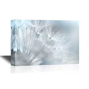 Canvas Wall Art - White Dendelion - Gallery Wrap Modern Home Art | Ready to Hang - 12x18 inches