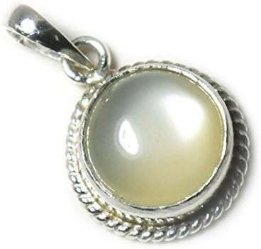 Jewelryonclick Moonstone 6 Carat Original Natural Oval Loose Gemstone 92.5 Sterling Silver Pendant