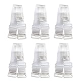 Tinksky 6 Pairs Adjustable Invisible Clear Elastic Bra Straps Replacement Non Slip 1.5cm