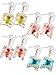 4 Pairs Funny Acrylic Goldfish and Starfish Earrings, Water Bag Shape Dangle Hook Earrings for Women (Style1)