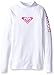 Roxy Girls' Whole Hearted Long Sleeve Rashguard Surf Shirt, White 19, 8 Years