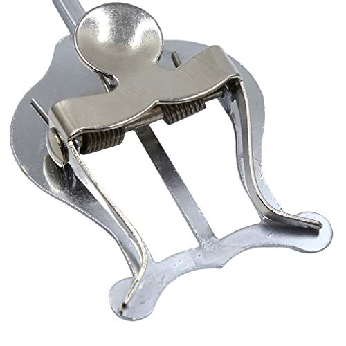 GloryMM Sturdy Silver Plated Sax Clamp-On Clip Holder Lyre for Alto Tenor Saxophone Musical Part