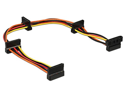DeLOCK 60141 0.4 m Internal Power Cable - Internal Power Cables (0.4 m, SATA 15 Pin, Male Connector/Male Connector, Multicoloured)