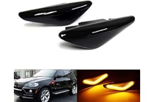 RZGMTSPT 2x Black Smoked Lens LED Side Marker Turn Signal Light Left Right For BMW F25 X3 E70 X5 E71 E72 X6 (Black Smoked)