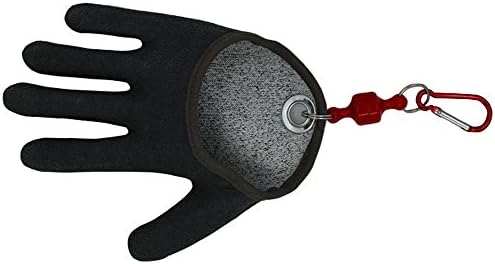 Fishing Glove for Handing Fish Safety with Magnet Release, Fisherman Professional Catch Fish Gloves Cut & Puncture Resistant with Magnetic Hooks Hunting Glove #FF0001