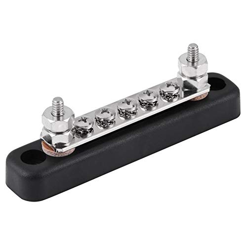 Keenso 5 Positions Bus Bar Terminal, Electric Junction Block with 2 Studs for Trucks, Caravans, Buses, Boats, and Marine Applications