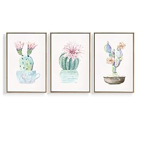 Multi-Color Flowering Canvas - 3 Panel Framed Canvas Art