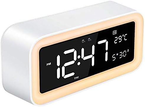 Tinawnzs Wake Up Light Wecker Schlafzimmer Led Uhr Grosses Display