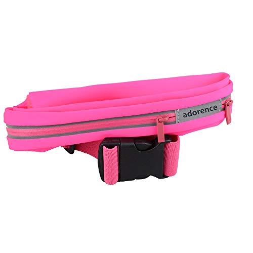 image for Adorence Running Belt - 2 Workout Pockets Runners Waist Pack with Free