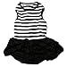 Binmer(TM)Cute Dog Clothes Pet Dog Costume Stripe T-shirt Skirt Puppy Princess Dress Dog Apparel (Black, S)