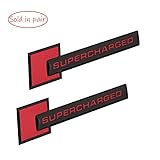 UpAuto 2 pcs Supercharged Emblem Badge 3D Nameplate Stickers Fits Audi TT A3 A4 A5 A6 A7 A8 Q3 Q5 Q7 S4 S6 S5 RS5 (Red)