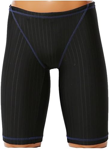 SAFS Men's Boy's Swim Jammers Breif Cut Training Low Rise Swimsuit Black Blue Line 28