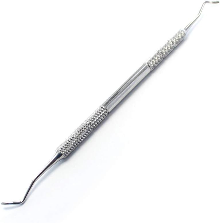 Ketama® Small Corners Stainless Steel Bottle – Double-Sided Nail Lifter Lift High Nail Excavator – Can be Sterilised – Instrument Double-Ended Cuticle Pusher for Manicure and Pedicure – For cleaning Nail Fold
