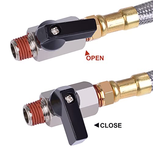 JOROY Extended Tank Drain Assembly 10 INCH Flexible Braided Steel Tube