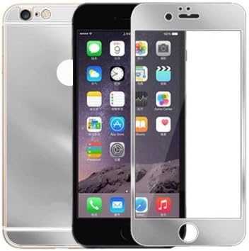 Colorful Premium Tempered Protective Mirror Effect Glass Film Screen Protector for iPhone 6 plus/6s plus 5.5'' with High Definition (HD) Anti-Scratch (Slivery-Front+Back)