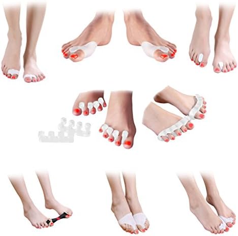 FootCarely Toe & Bunion Relief Package (Pack of 15) - Toe Straightener, Separator, Spreader, Corrector, Protector, Spacer & Stretcher - Bunion Night Splint, Shield, Support, Cushions, Bootie & Sleeve