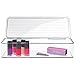mDesign Long Plastic Cosmetic Storage Organizer Box Containers with Hinged Lid for Bedroom, Bathroom, and Vanity Shelf or Cabinet, Holds Masks, Palettes, Lotion, Astringents, or Nail Polish - Clear