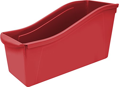StorexLarge Book Bin, Interlocking Plastic Organizer for Home, Office and Classroom, Red, 6-Pack (71102U06C)