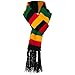 Frayed Striped RGY Rasta Scarf - Black