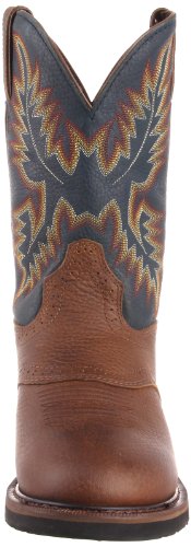 Justin Original Work Boots Men's Stampede Work Boot,Copper Kettle Rowdy/Steel Blue,6.5 EE US