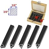 Anytime Tools 5 Piece 3/8" Mini Lathe Indexable Carbide Insert Tool Bit Set