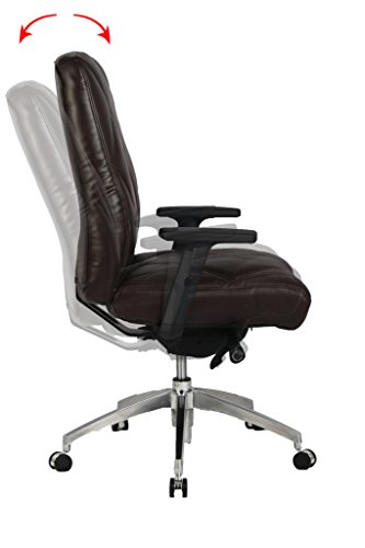 VIVA OFFICE Diamond Pattern High Back Bonded Leather Office Executive Chair Adjustable Armrest, Black