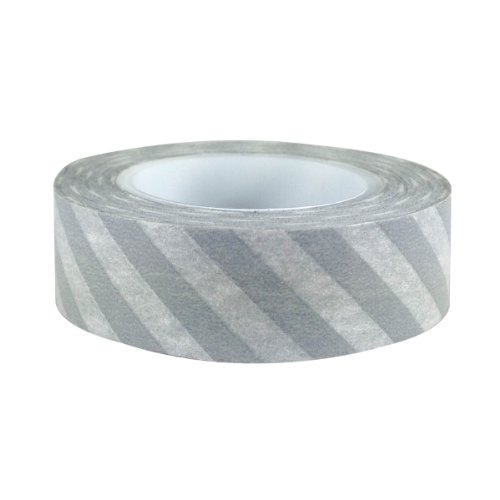 Wrapables Striped Japanese Washi Masking Tape - Diagonal Grey Stripe