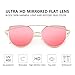 Livhò Sunglasses for Women, Cat Eye Mirrored/Transparent Flat Lenses Metal Frame Sunglasses UV400 (Gold Deep Blue+Gold Red)