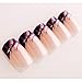 False Nails Bling Art French Fake Glitter Purple Squoval 24 Acrylic Medium Tips