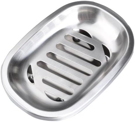 REPEAK Woapech Oval Stainless Steel Soap Dish Soap Holder for Bathroom and Shower Double Layer Draining Soap Box