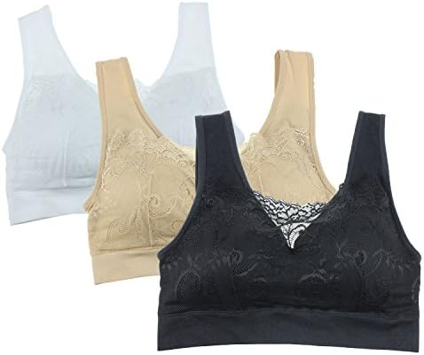 KINYAOYAO More Packs Women's Ultimate Comfy Medium Support Seamless Wireless Sports Bra with Removable Pads