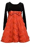 Bonnie Jean Big Girls Black Red Chevron Bonaz Party Dress 12