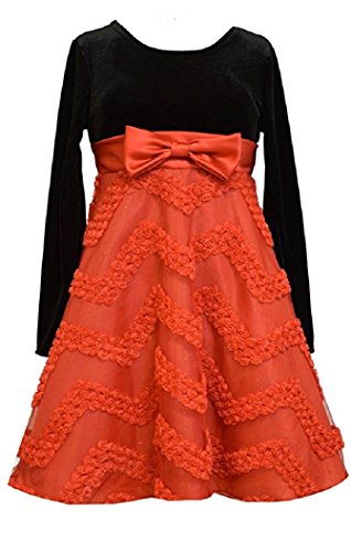 Bonnie Jean Big Girls Black Red Chevron Bonaz Party Dress 12