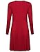 Women's Plain Cute Simple Tshirt Dress (L, Burgundy)