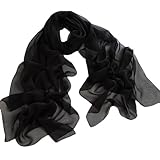 Chicastic Solid Colors Silk Chiffon Scarf Wrap Stole Shawl - Also Dots, Abstract