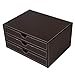 UBaymax Multi-functional 3 Drawer Leather Desk Organizer File Cabinet Office Supplies Desktop Storage Jewelry Organizer Box with Drawer (Brown)