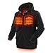 ORORO Heated Hoodie with Battery, Fleece Full-Zip Heated Sweatshirt Hoodie (Charger Not Included) (L, Black)