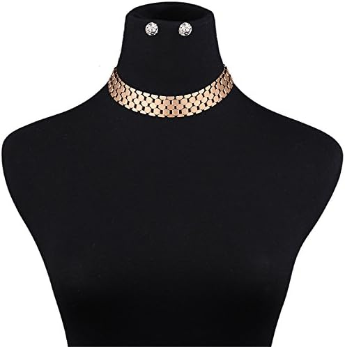 LOHOME Fashion Necklaces Snake Chain Alloy Charm Statement Necklace Earrings Set Choker for Women