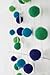 100% Wool Felt Ball Garlands 9FT Long 35 Balls - Blues and Greens