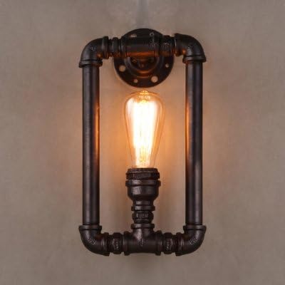 fei 13'' Tall Single Light Black Iron Pipe Indoor Wall Lamp