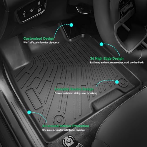 All Weather Floor Mats & Cargo Liner for 2022-2025 2026 Hyundai Tucson (Not Fit Hybrid/PHEV), Custom Fit 1st & 2nd Row with Trunk Mat Back Seat Cover Protector Full Set for Tucson Accessories Heavy