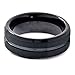 Charming Jewelers Tungsten Wedding Band Ring 8mm Men Women Comfort Fit Black Bevel Edge Brushed Polished Size 9.5