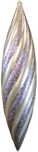 Queens of Christmas Silver Teardrop 26" Tear Drop Ornament with Glitter