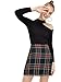 MakeMeChic Women's Plaid Skirt High Waisted Pencil Mini Skirt Black Green S